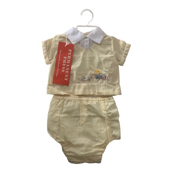 Vintage Cradle togs newborn outfit baby boy unisex 0 new deadstock yellow duck - Picture 1 of 16